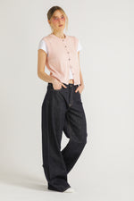 קרדיגן ללא שרוולים במראה סריגי | קנת קול