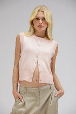 קרדיגן ללא שרוולים במראה סריגי | קנת קול