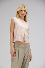 קרדיגן ללא שרוולים במראה סריגי | קנת קול