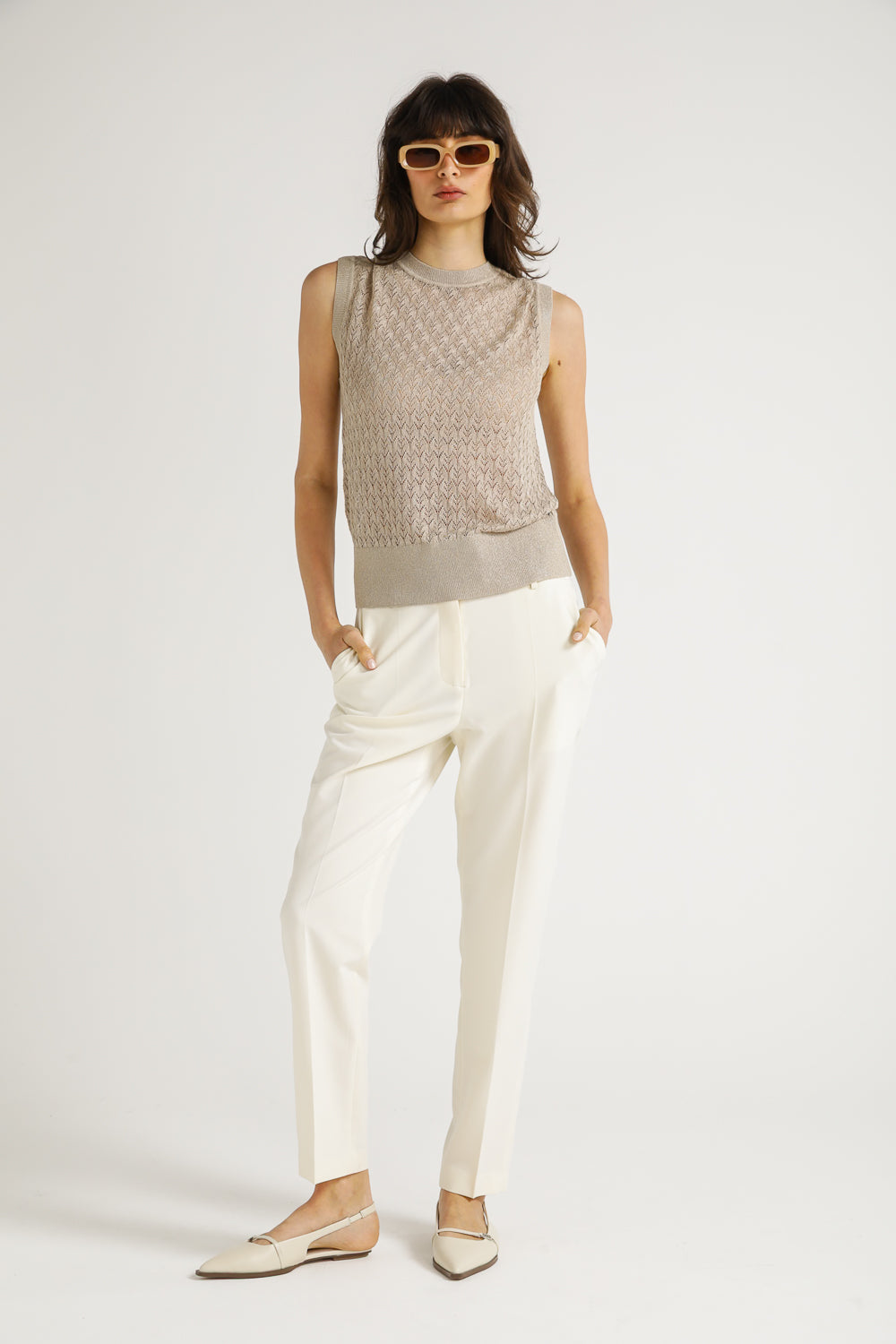 חולצת סריג ללא שרוולים | קנת קול