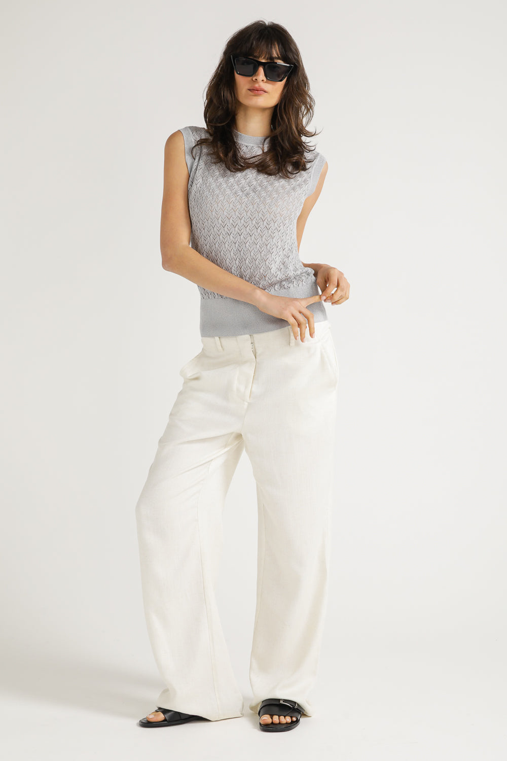 חולצת סריג ללא שרוולים | קנת קול