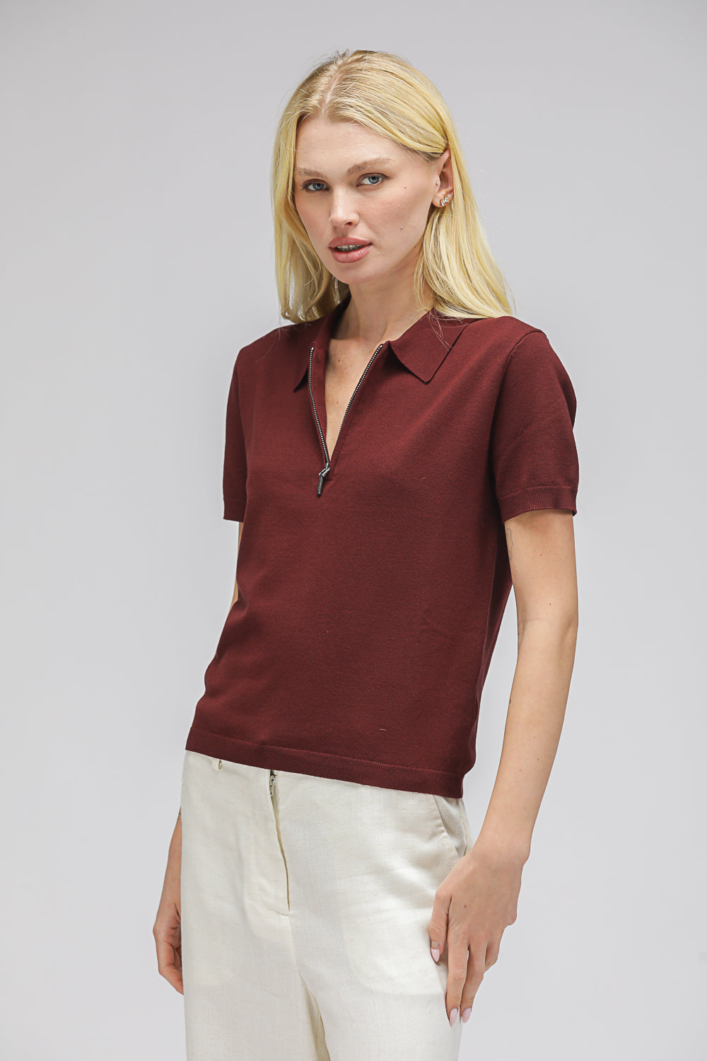 חולצת פולו קצרה סרוגה | קנת קול