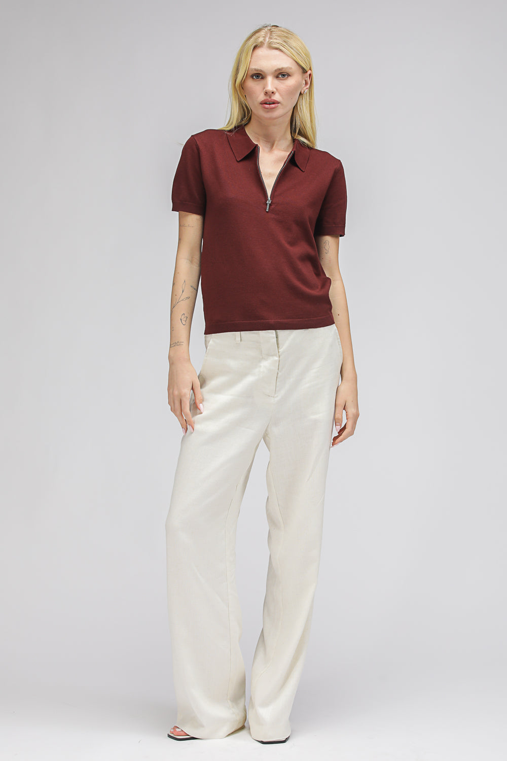 חולצת פולו קצרה סרוגה | קנת קול