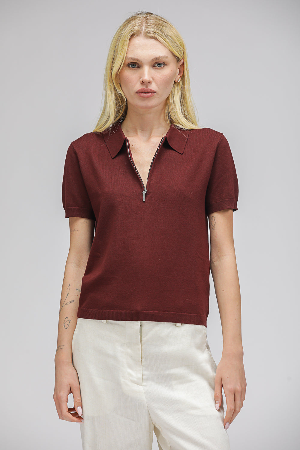 חולצת פולו קצרה סרוגה | קנת קול