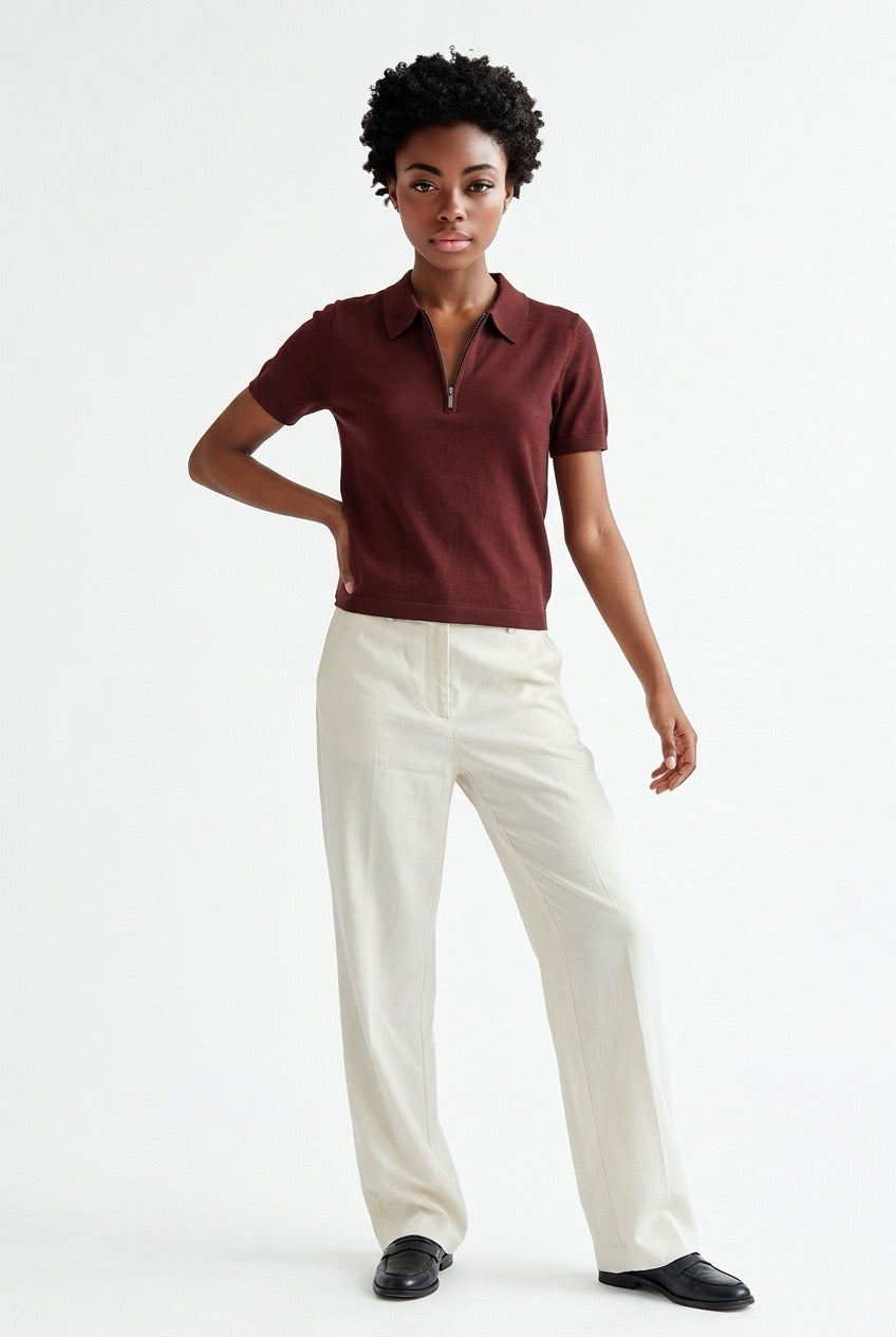 חולצת פולו קצרה סרוגה | קנת קול