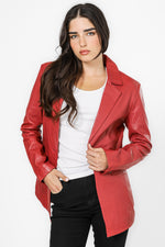  בלייזר עור בצבע אדום