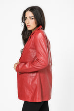  בלייזר עור בצבע אדום