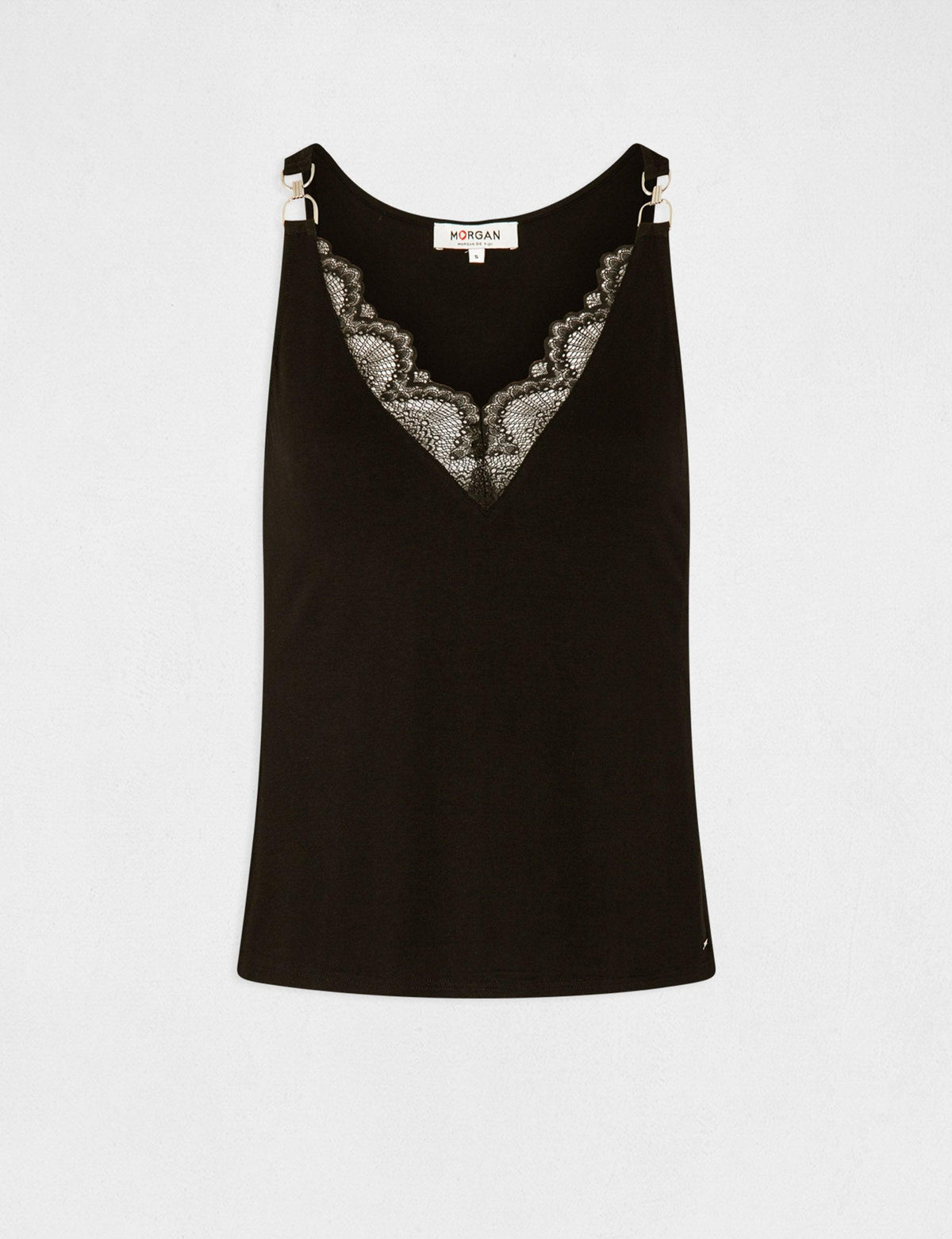 גופיית תחרה בצבע שחור - MASHBIR//365