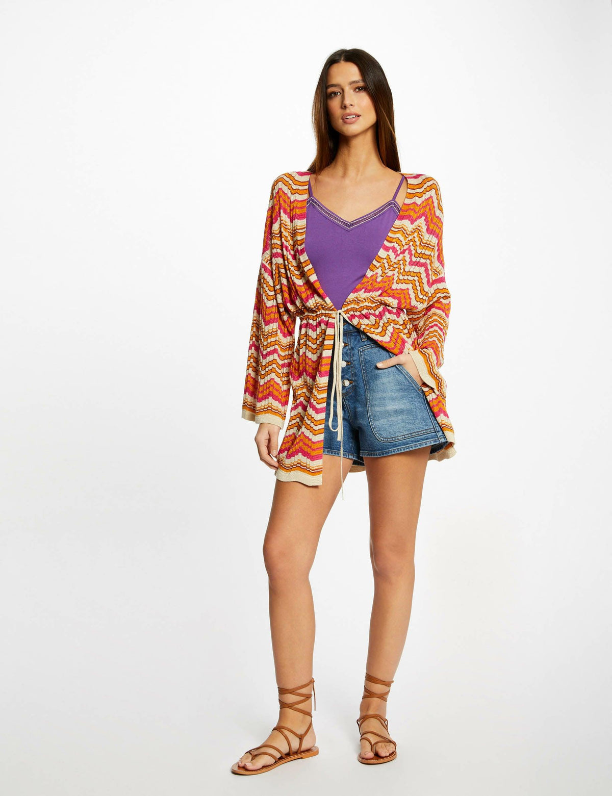 סריג ארוך בשילוב צבעים - MASHBIR//365