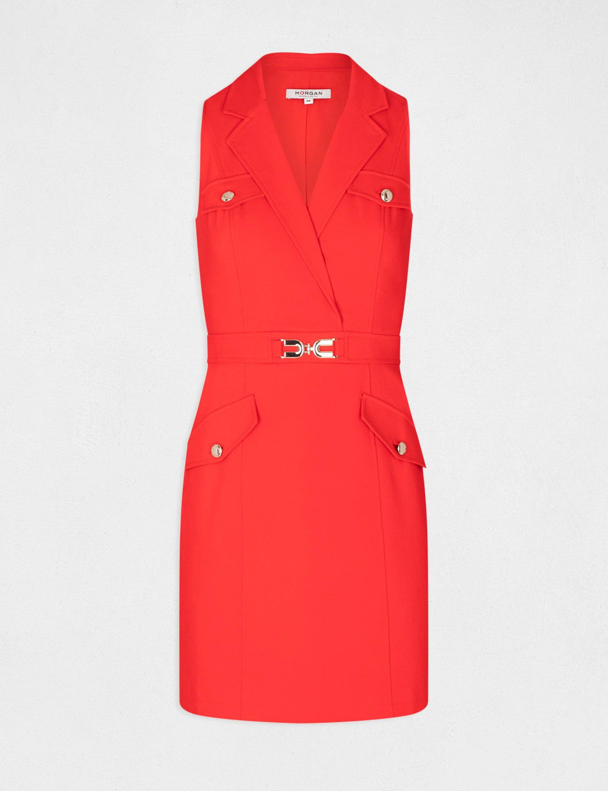 שמלת מיני ללא שרוולים בצבע אדום - MASHBIR//365