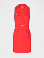 שמלת מיני ללא שרוולים בצבע אדום - MASHBIR//365