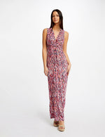 שמלת מקסי עם כיווץ בשילוב צבעים - MASHBIR//365