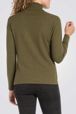 חולצת בייסיק ג'רסי צווארון גולף בצבע חאקי