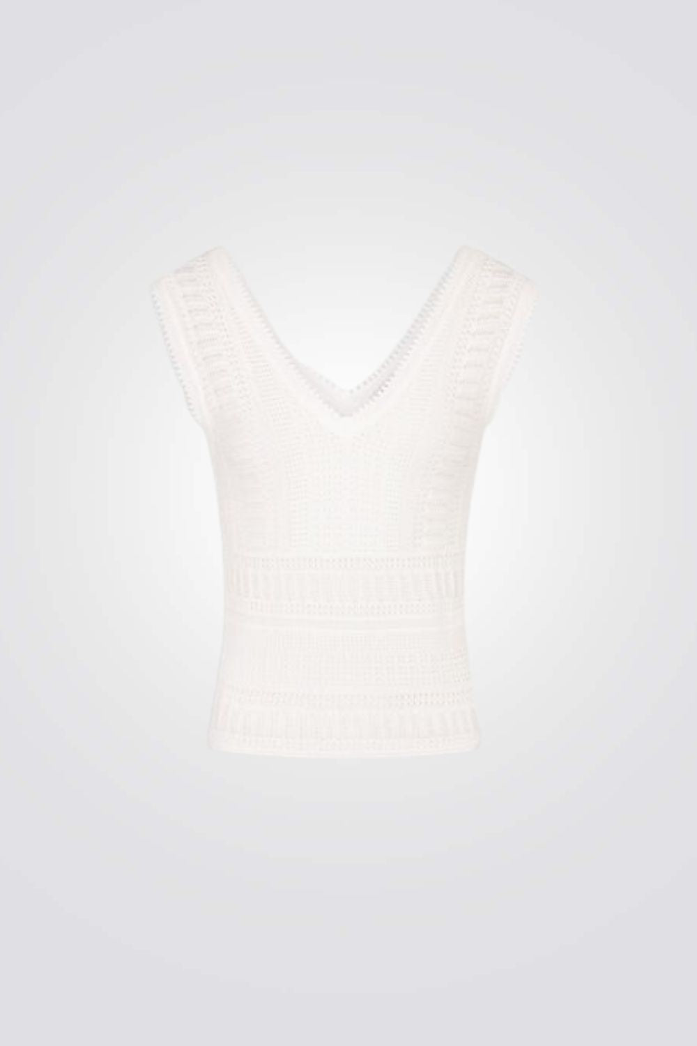 טופ סריג קרושה בצבע לבן