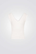 טופ סריג קרושה בצבע לבן