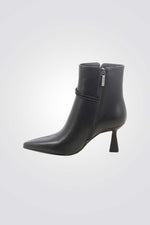 מגפוני שפיץ עם עקב לנשים מעור