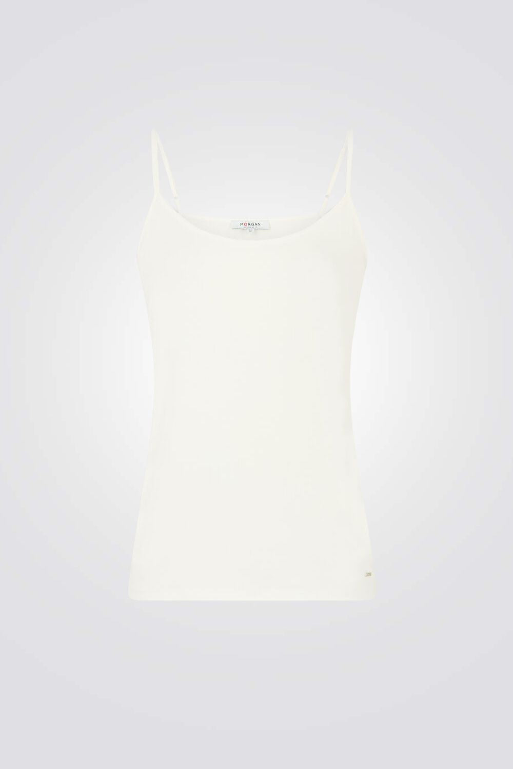 גופיה בייסיק כתפיות דקות בצבע לבן