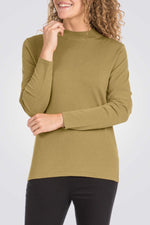 סריג בייסיק צווארון גבוה ירוק