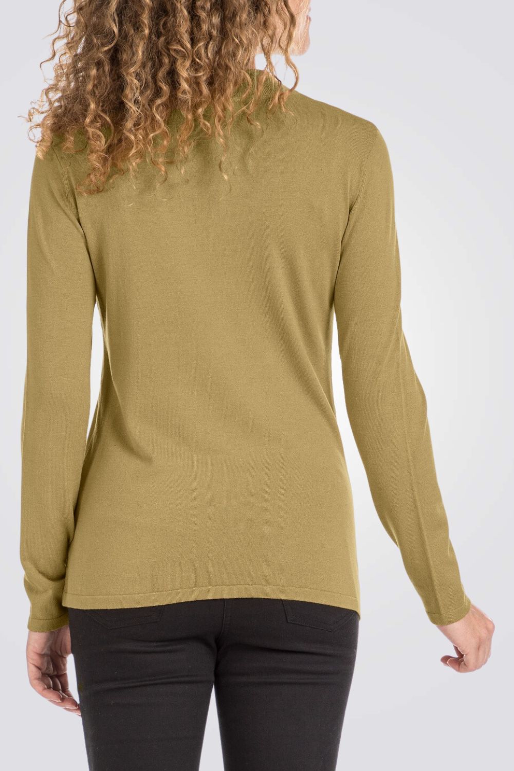 סריג בייסיק צווארון גבוה ירוק