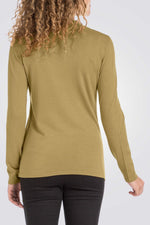 סריג בייסיק צווארון גבוה ירוק