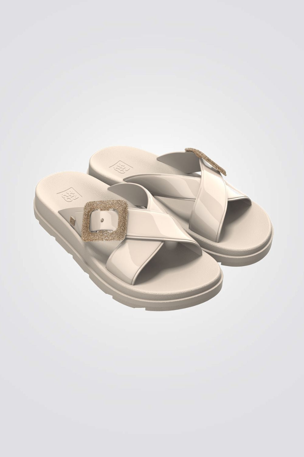 כפכפים MATCH רצועות מוצלבות בצבע שמנת