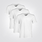 מארז 3 חולצות בייסיק צאוורון V בצבע לבן - 4