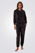 מכנסי פיג'מה צמות CLORIE בצבע שחור