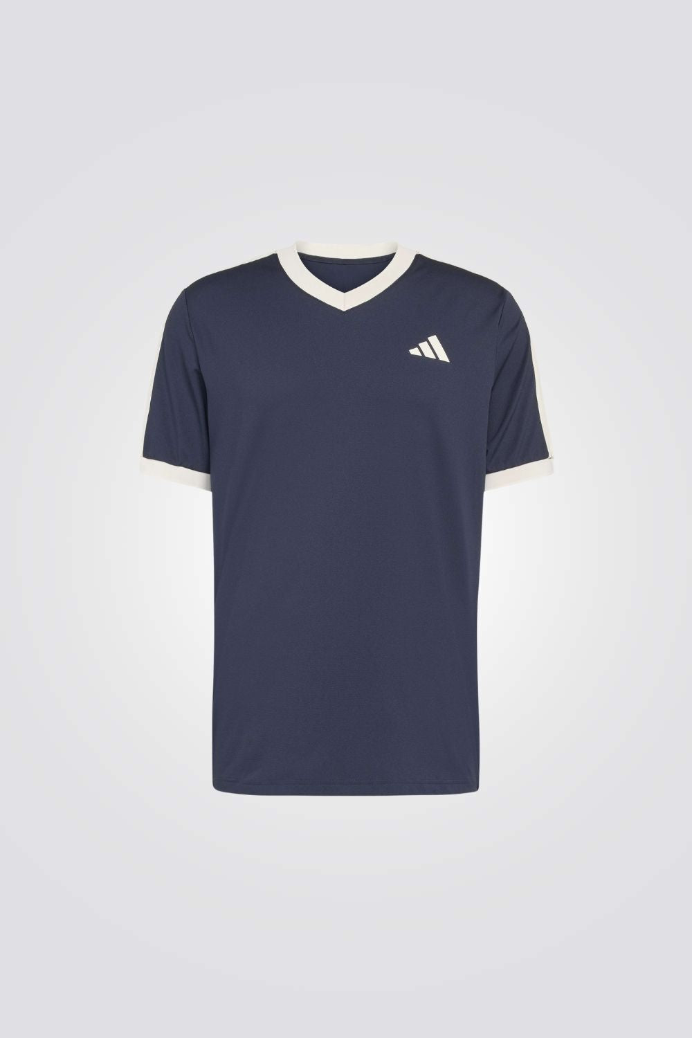 טישירט ממותגת עם צוארון וי לגברים | אדידס