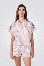 חולצת לילה מכופתרת בהדפס פסים | איתם