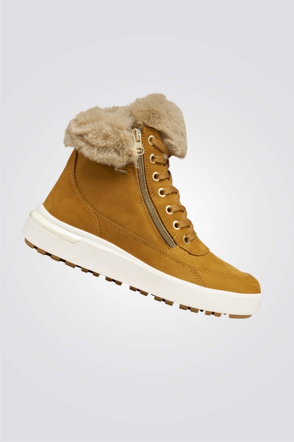 מגפון זמש לנשים בצבע בז'