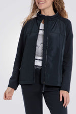 ג'קט מרופד חלקית בצבע נייבי