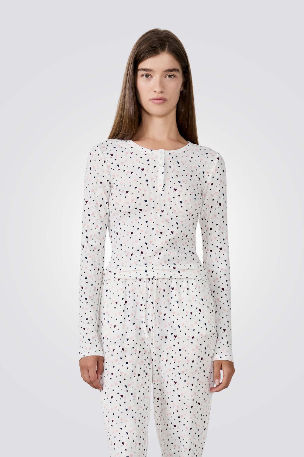 חולצת פיג'מה בהדפס לבבות | איתם