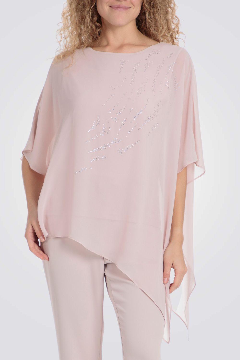 חולצה שוולי עטלף בצבע ורוד