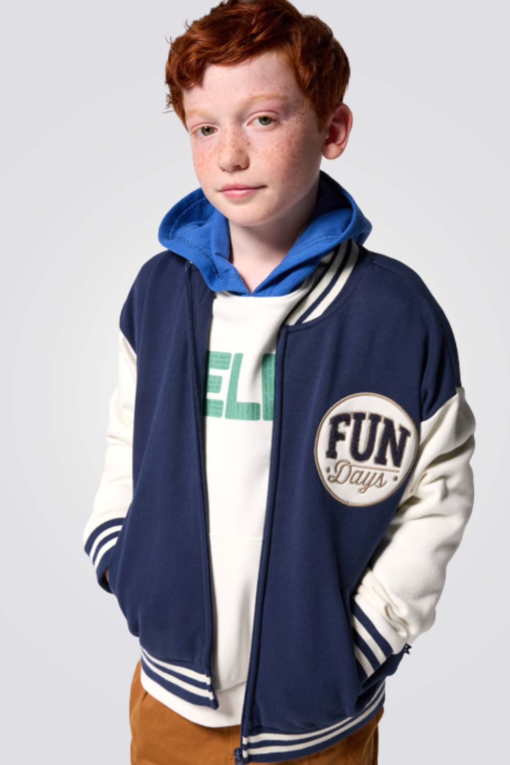 ג'קט לילדים בסגנון טדי בצבע נייבי | אוקיידי