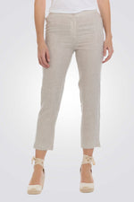 מכנס פשתן בצבע בז'