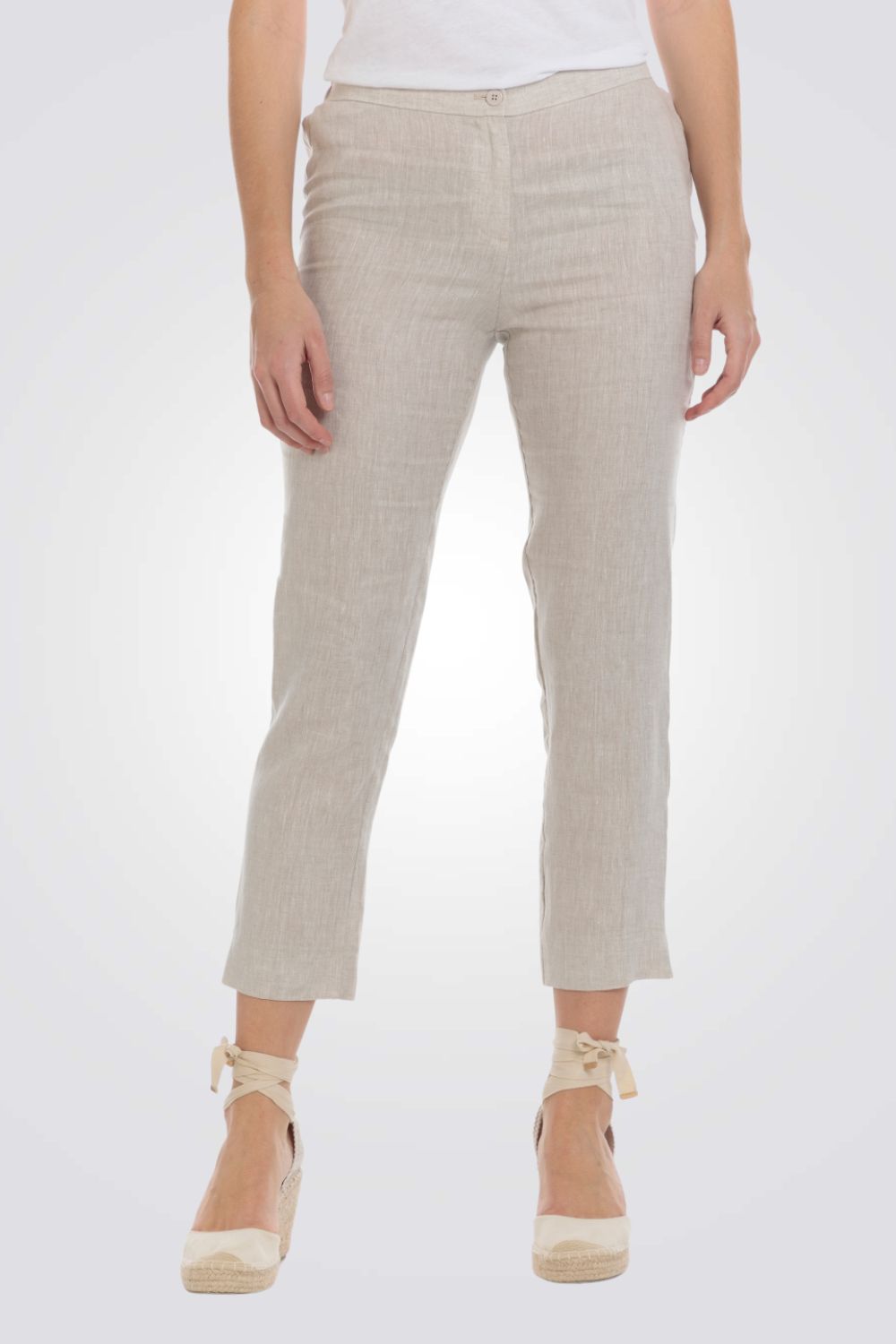 מכנס פשתן בצבע בז'