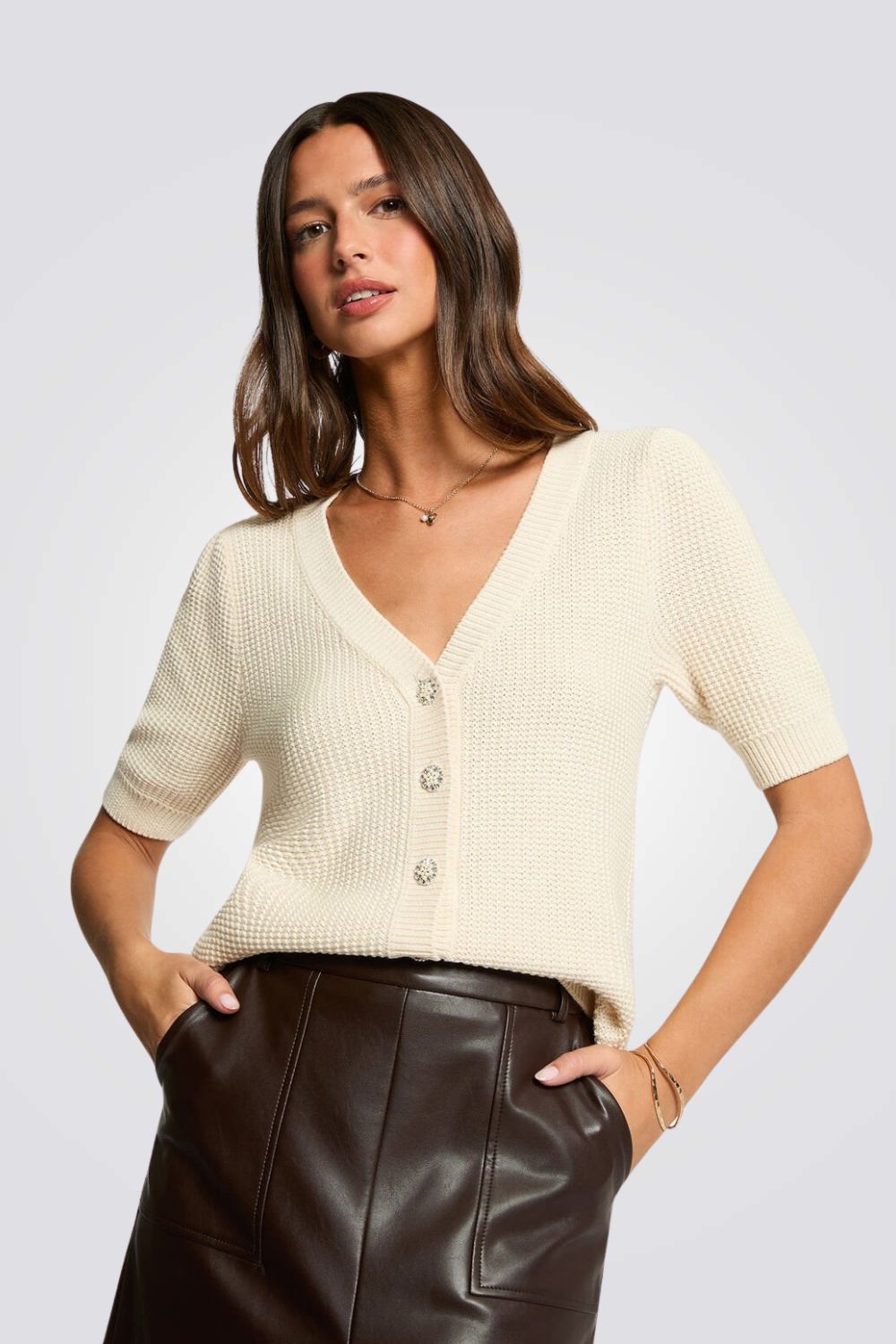 קרדיגן עם שרוולים קצרים | מורגן