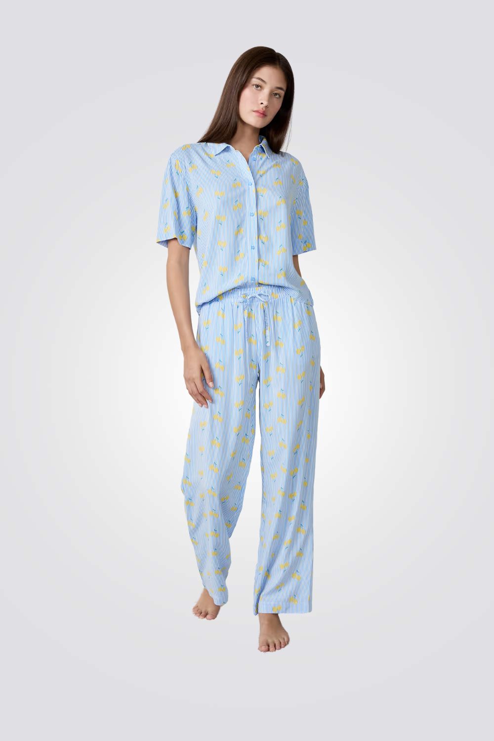 מכנסי פיג'מה עם הדפס לימונים | איתם