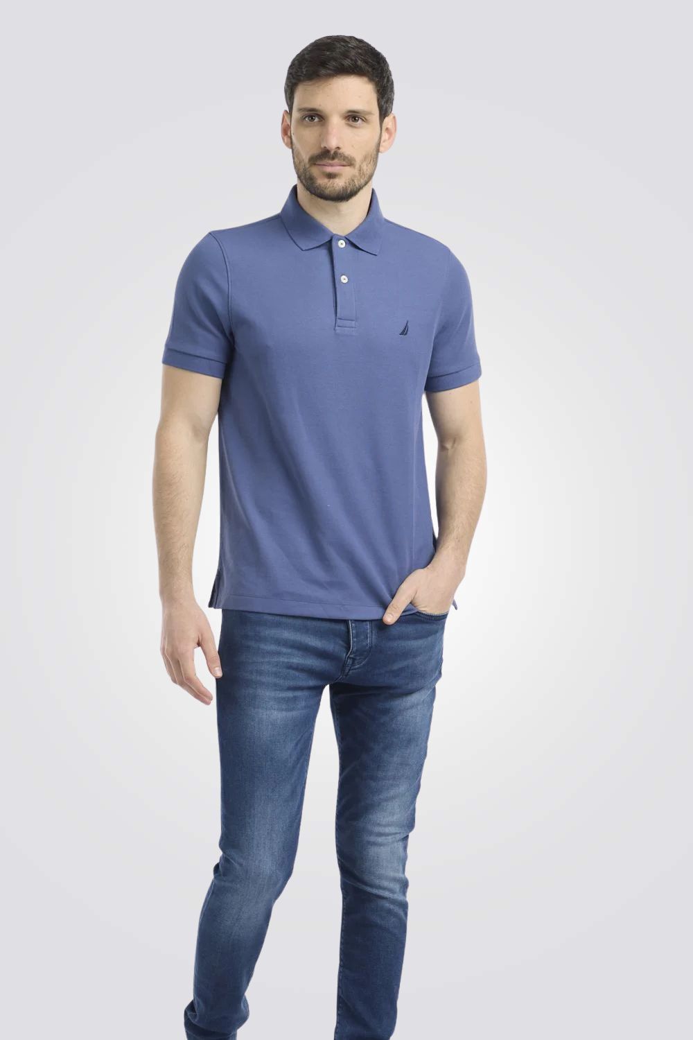 חולצת פולו SLIM FIT כחולה | נאוטיקה