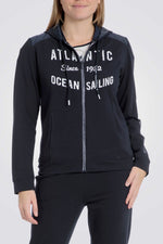 סווטשירט קפוצ'ון עם רוכסן בצבע נייבי