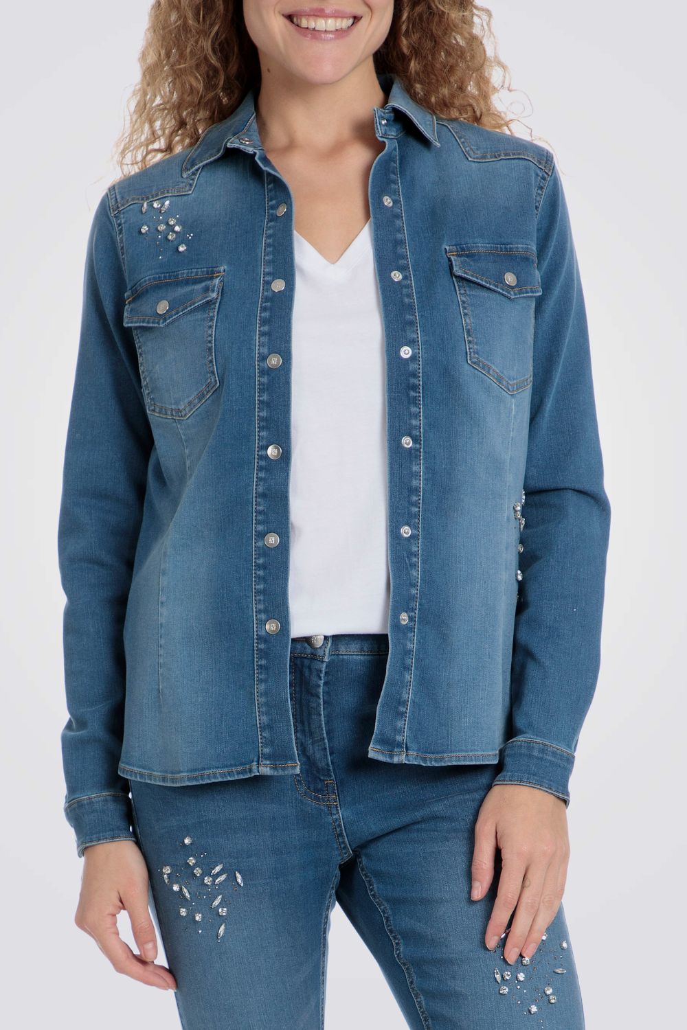 אוברשירט גי'נס דיטיילס אבני חן