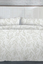 סט מצעים במבוק כותנה מיטה קינג סייז 200/200 ס"מ דגם BIEGE LEAVES