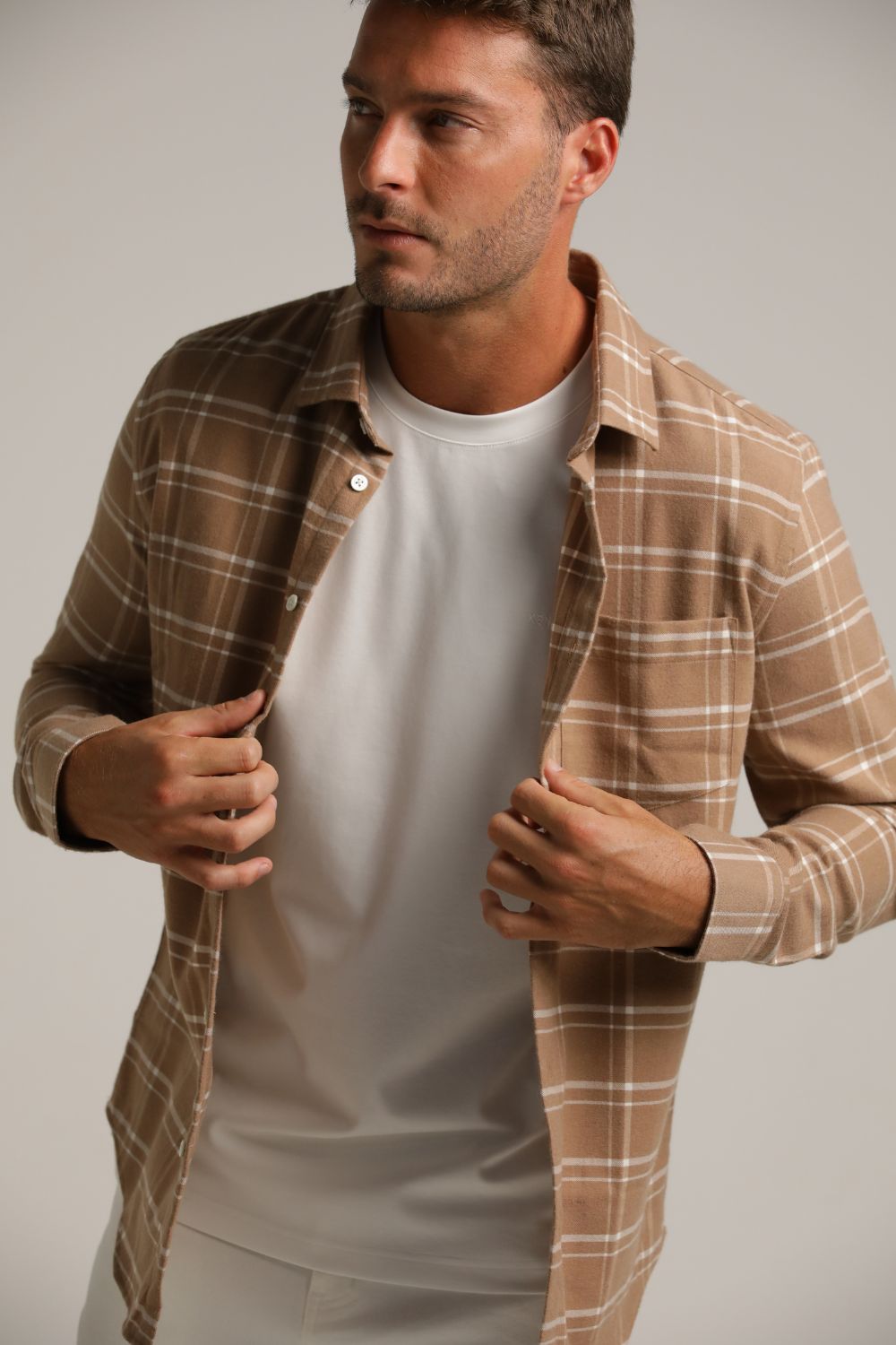 חולצת פלאנל מכופתרת בעיצוב משבצות | קנת קול