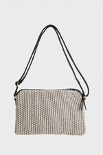 תיק צד שחור לבן