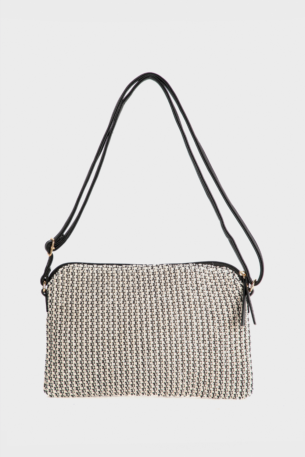 תיק צד שחור לבן