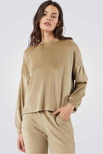 חולצת פיג'מה קטיפתית BERTY חאקי