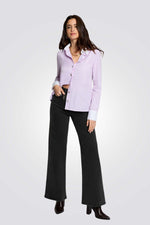 מכנסי ג'ינס לנשים בגזרה רחבה בצבע שחור | מורגן 