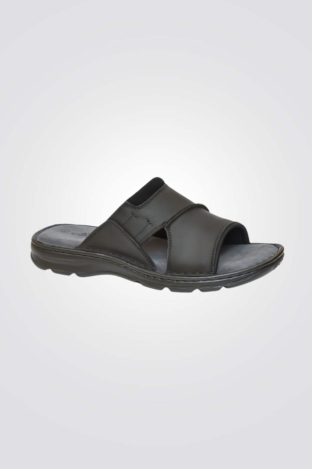 כפכפי נוחות רצועות רחבות בצבע שחור