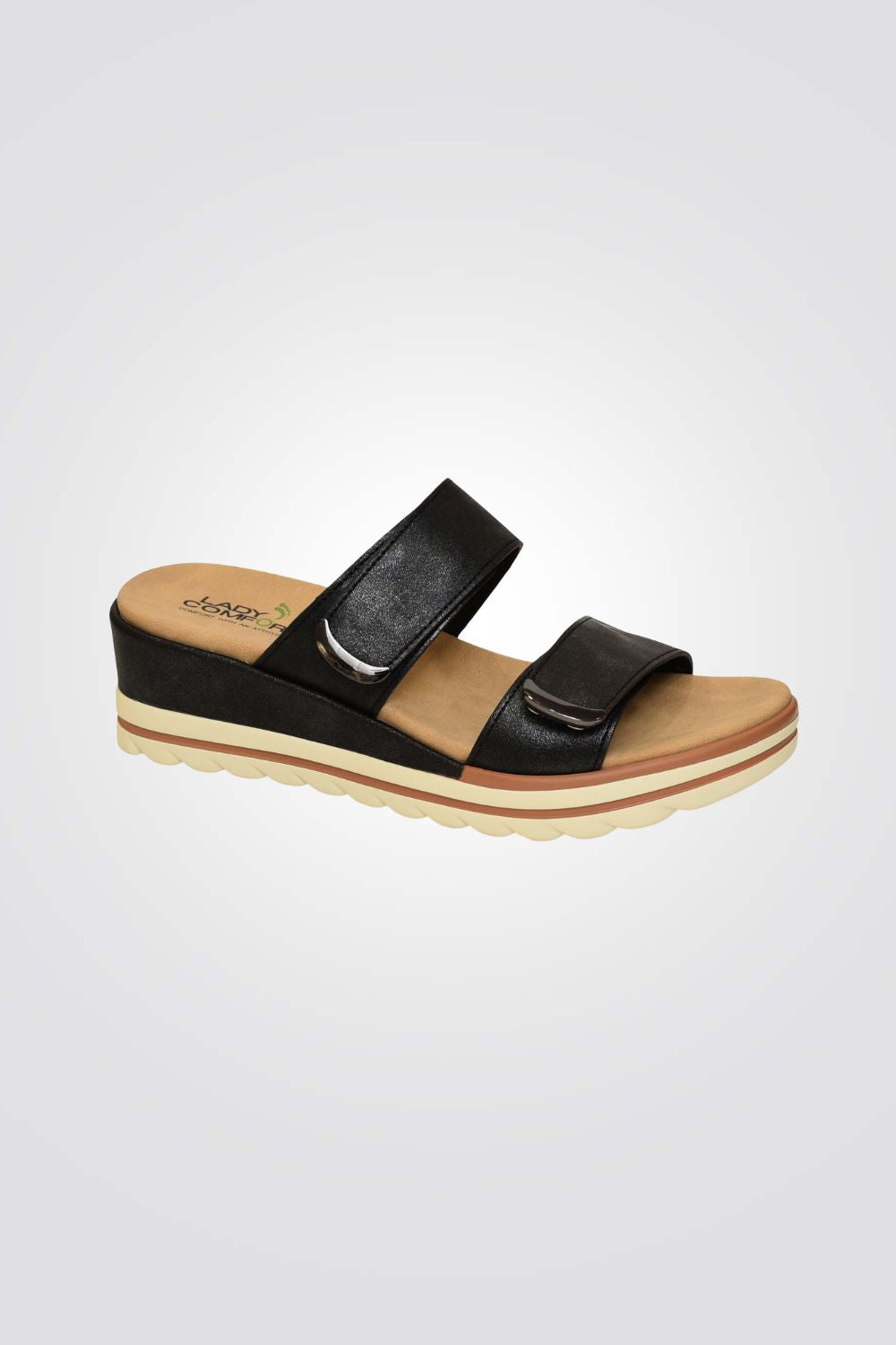כפכפי נוחות עם רצועות סקוץ' בצבע שחור