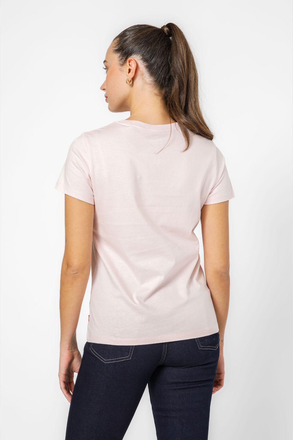 טישרט בצבע ורוד בהיר הדפס לוגו פרחוני בחזית